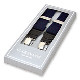 Navy/rot gepunktete Hosenträger - Thumbnail 1