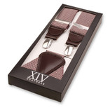 XIV Hosenträger - Fischgrätmuster Burgunderrot - Thumbnail 1