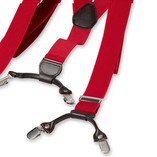 Dunkelrode Hosenträger mit Klammern - Thumbnail 3