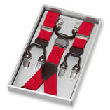 Dunkelrode Hosenträger mit Klammern - Thumbnail 1