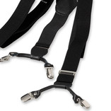 Schwarze Hosenträger mit Klammern - Thumbnail 3