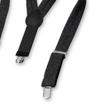 Grau- Schwarz Hosenträger für Kinder aus Woll - Thumbnail 3