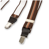 Schmale braun gestreifte Hosenträger für Damen - Thumbnail 2