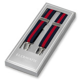 Gestreifte Hosenträger Blau Rot für Damen - Thumbnail 1