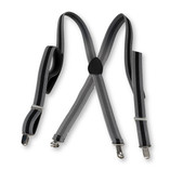 Gestreifte Hosenträger für Damen Schwarz Grau - Thumbnail 2