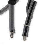 Gestreifte Hosenträger für Damen Schwarz Grau - Thumbnail 3