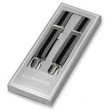 Gestreifte Hosenträger für Damen Schwarz Grau - Thumbnail 1