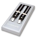 Schmale schwarz/grau Damen Hosenträger  - Thumbnail 1