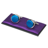 Grellblaue Manschettenknöpfe - Thumbnail 1