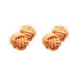 Stoffmanschettenknöpfe Apricot - Thumbnail 1