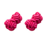 Stoffmanschettenknöpfe Fuchsia-Rosa - Thumbnail 1