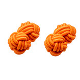 Stoffmanschettenknöpfe Orange - Thumbnail 1