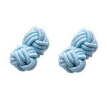 Stoffmanschettenknöpfe Babyblau - Thumbnail 1