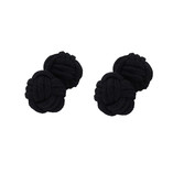 Stoffmanschettenknöpfe Schwarz - Thumbnail 1