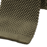 Olivgrüne Strickkrawatte - Seide - Thumbnail 2