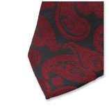 Luxuskrawatte Barock Rot Schwarz - Thumbnail 2