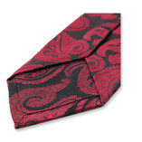 Luxuskrawatte Barock Rot Schwarz - Thumbnail 3