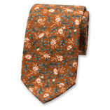 Braune Krawatte mit Blumenmuster - Thumbnail 1