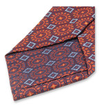 Krawatte Bordeauxrot - Orangefarbenes Kreismuster - Thumbnail 3