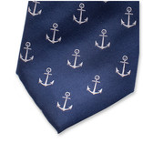 Marineblaues Krawattenmuster mit Anker - Thumbnail 2