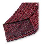 Krawatte mit dunkelblauem und rotem Muster - Thumbnail 3