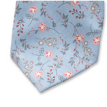Hellblaue Krawatte mit feinem Blumenmuster - Thumbnail 2