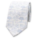 Baumwollkrawatte Toile de Jouy - Hellblau - Thumbnail 1