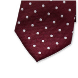 Bordeauxrote Krawatte Polkadot - Thumbnail 2
