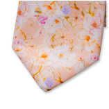 Pfirsichfarbene Krawatte - Blumen - Thumbnail 2