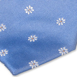 Hellblaue Krawatte mit Blumen - Thumbnail 2