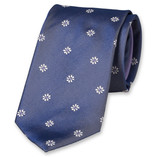 Krawatte mit Blumen navy - Thumbnail 1