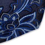Krawatte Blaues Blumenmuster - Thumbnail 2