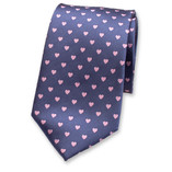 Krawatte Blau Rosa Herzen - Thumbnail 1