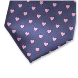 Krawatte Blau Rosa Herzen - Thumbnail 2