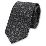 Dunkelblau-graues Krawattenmotiv - Thumbnail 1