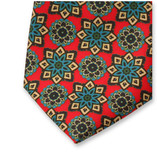 Hellrote Medaillon-Krawatte - Thumbnail 2