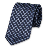 Luxus Krawatten Dunkelblau - Blumen - Thumbnail 1