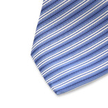 Hellblaue Krawatte mit weißen Streifen - Thumbnail 2