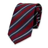 Dunkelrote gestreifte Krawatte - Thumbnail 1