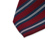 Dunkelrote gestreifte Krawatte - Thumbnail 2