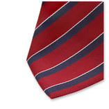 Luxus Gestreifte Krawatte Rot - Blau - Thumbnail 2