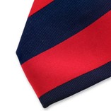 Krawatte Breite Streifen - dunkelblau rot - Thumbnail 2