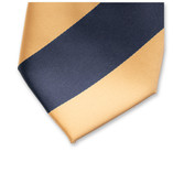 Krawatte gelb/dunkelblau - breite Streifen - Thumbnail 2