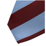 Krawatte Breite Streifen - blau bordeaux - Thumbnail 2