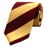 Krawatte Breite Streifen - bordeaux gelb - Thumbnail 1