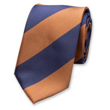 Krawatte Breite Streifen - Dunkelblau/Braun - Thumbnail 1