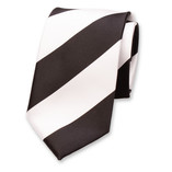 Krawatte Breite Streifen - Schwarz/Weiß - Thumbnail 1