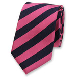 Streifenkrawatte rosa/dunkelblau - Thumbnail 1