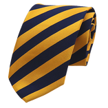 Streifenkrawatte gelb/dunkelblau - Thumbnail 1