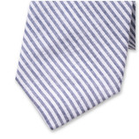 Seersucker-Krawatte - Dunkelblau - Thumbnail 1